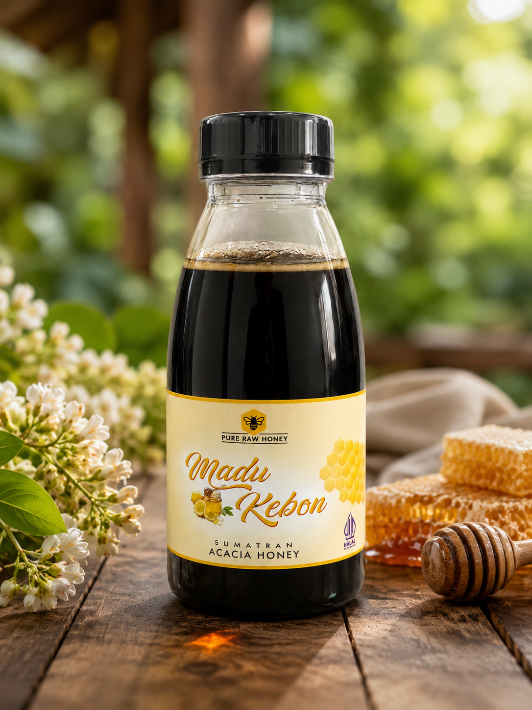 Botol MaduKebon berisi madu murni